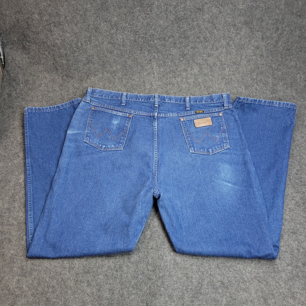 Wrangler Jeans 46x34 Blue Cowboy Straight Leg Americana Western Rodeo Country - Picture 3 of 12